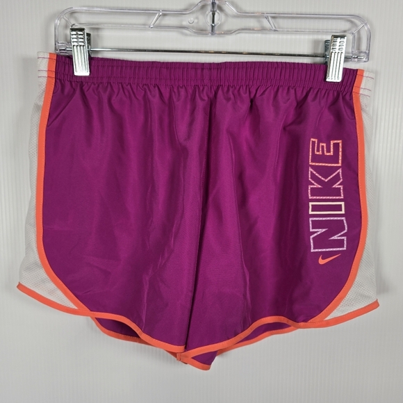 Nike Girls' Size XL Tempo Dri-fit Running Training Shorts Pink Orange White - Picture 1 of 14